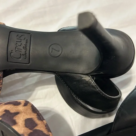 Circus Sam Edelman Tabitha Leopard Brown and Black Pointed Toe Heels size 7 - Picture 9 of 10